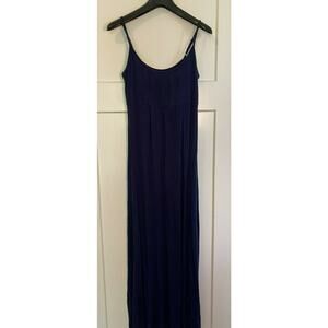 Calvin Klein Knit Blue Pintuck Tank Dress Long Size 8 Spaghetti Straps